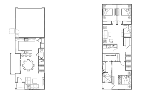 Floor plan for 3 beds, 2.5 baths, 1714 sqft